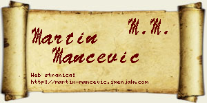 Martin Mančević vizit kartica